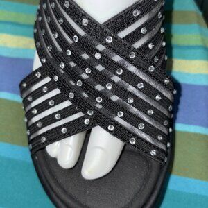 Skechers Women's Promenade Easy Go Black Strappy Sandals Size 9